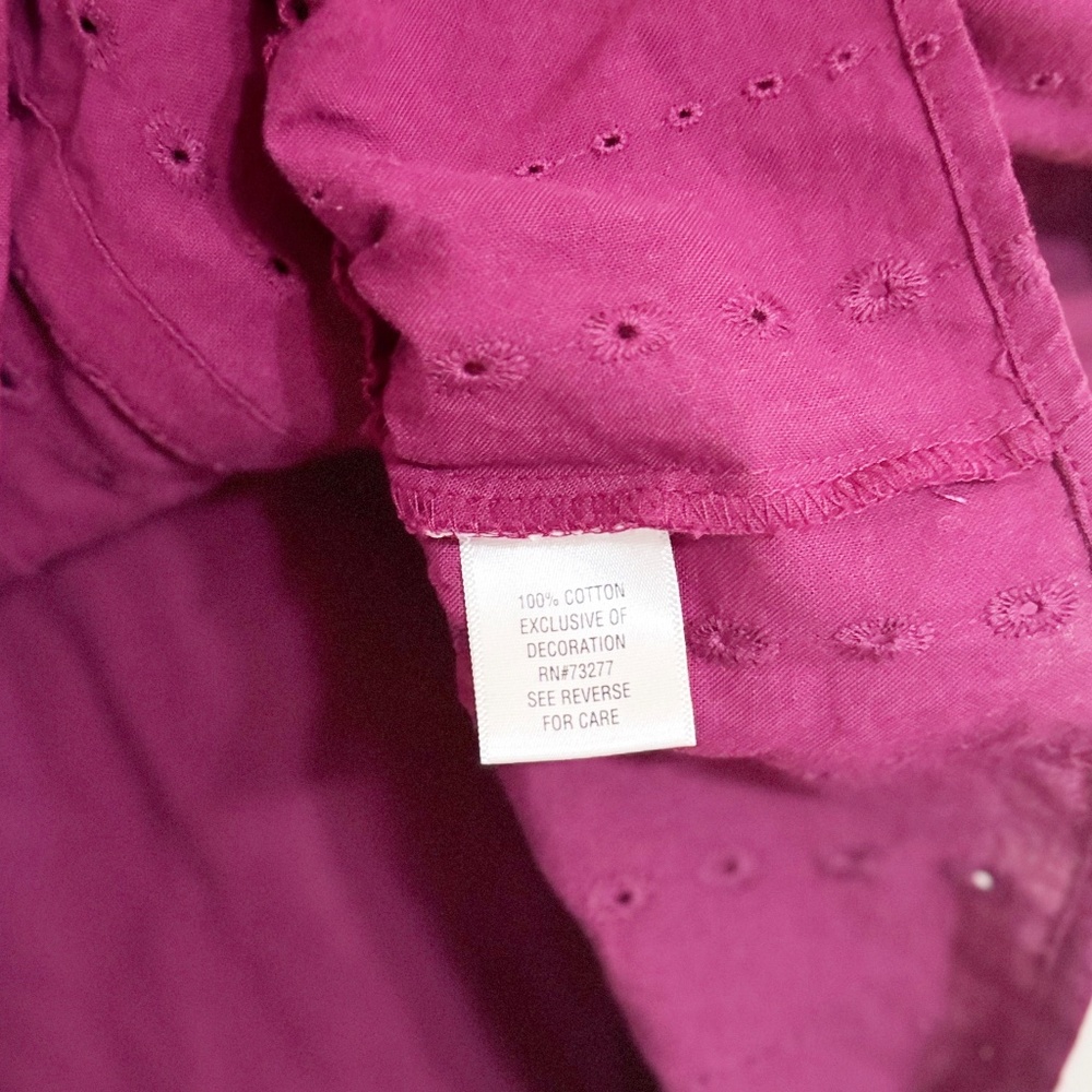 NEW Sonoma Short Sleeve Peasant Top w/ Tank Blouse Shirt XL Burgundy NWT - Picture 4 of 7
